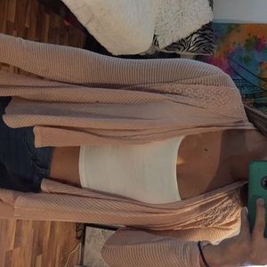 Pink Crochet Cardigan